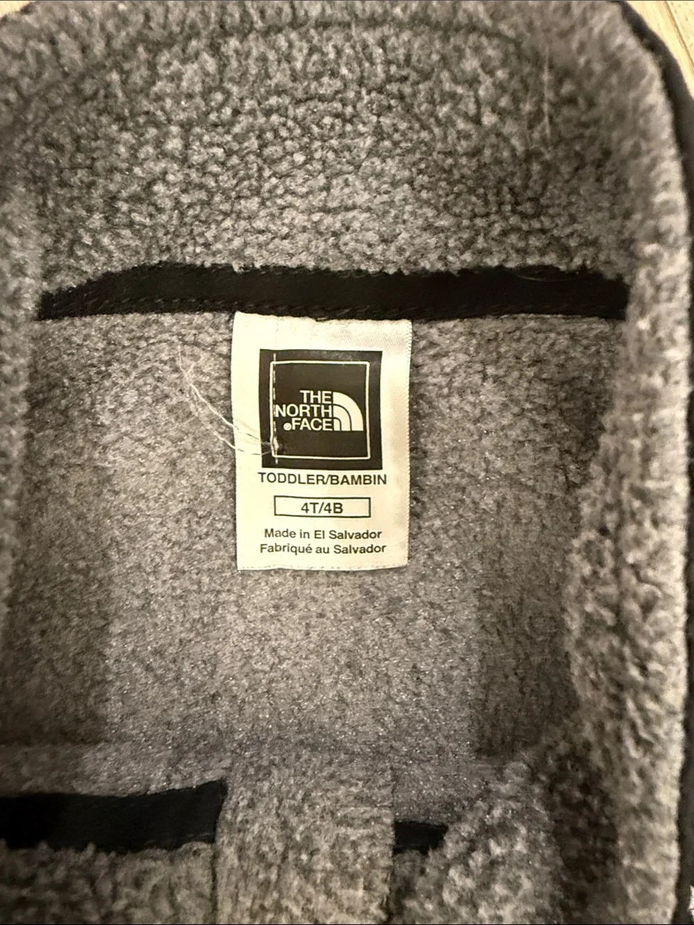 The North Face Toddler Gray Black Fleece Zip Jacket Size 4T